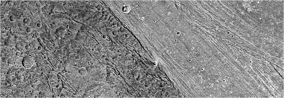 Light and dark terrain on Ganymede